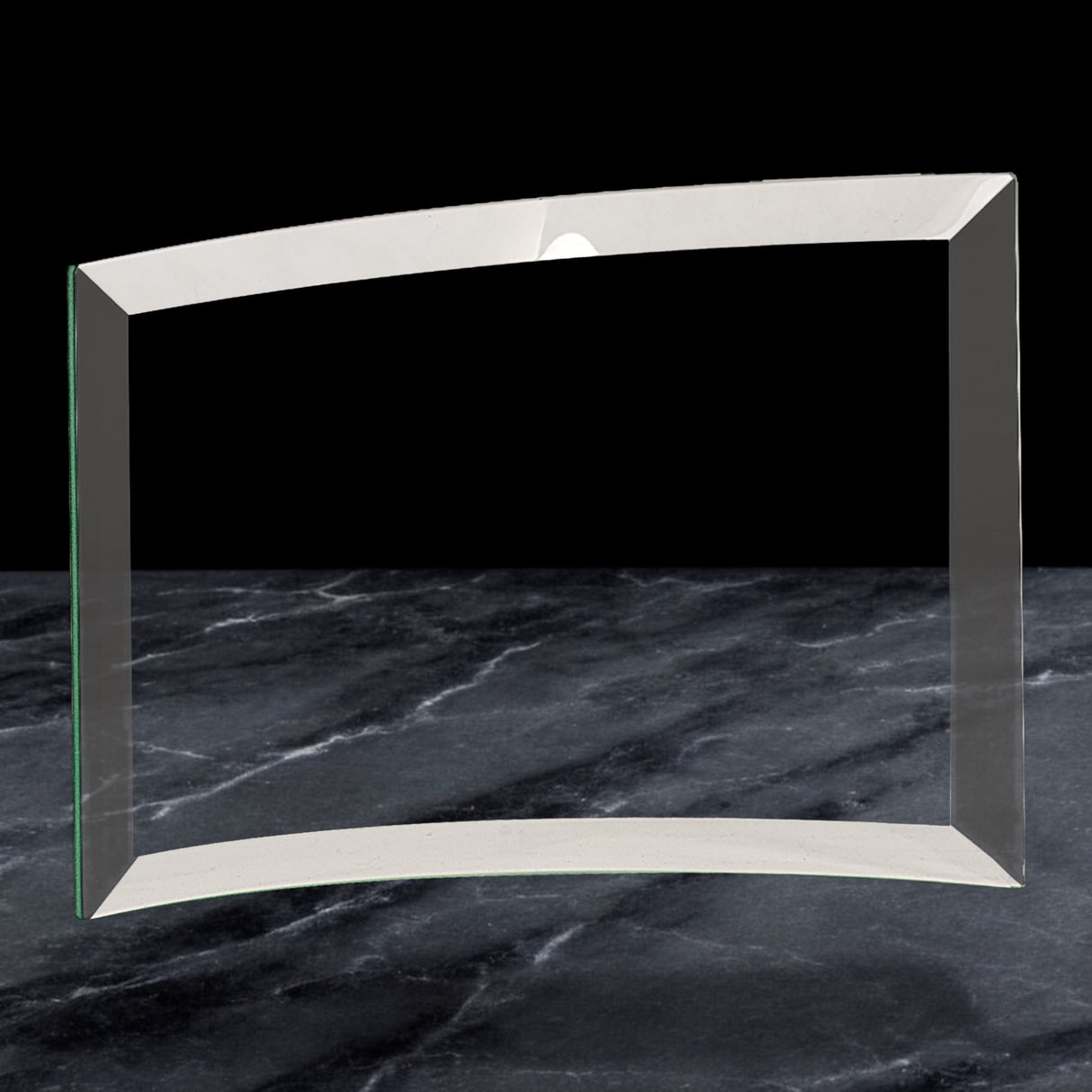 Beveled Jade Glass Crescent Awards
