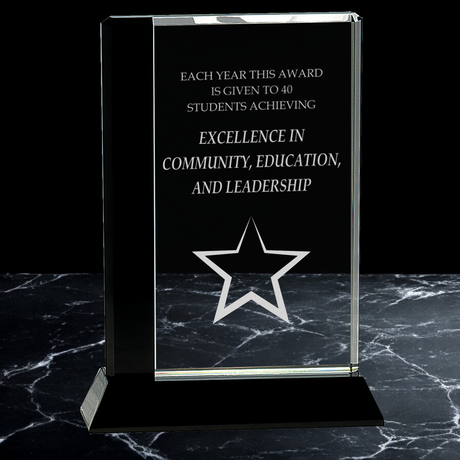 Black Edge Crystal on Black Pedestal Awards