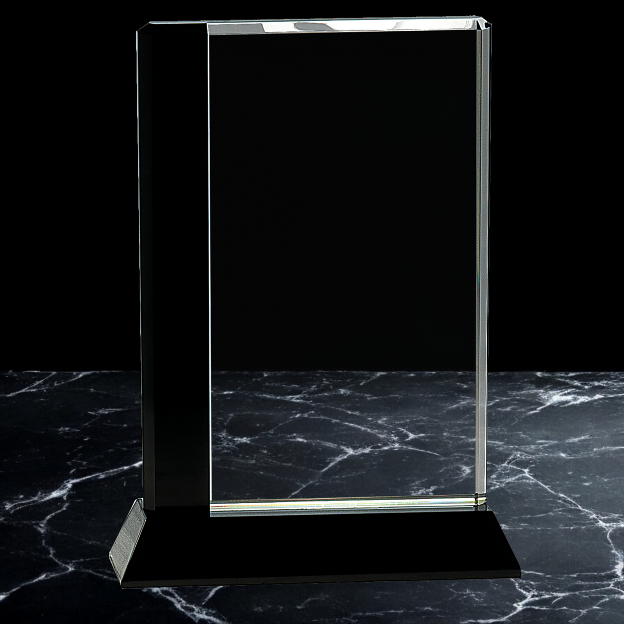 Black Edge Crystal on Black Pedestal Awards