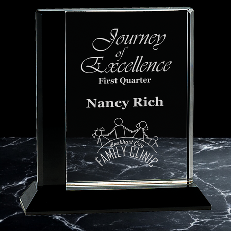 Black Edge Crystal on Black Pedestal Awards