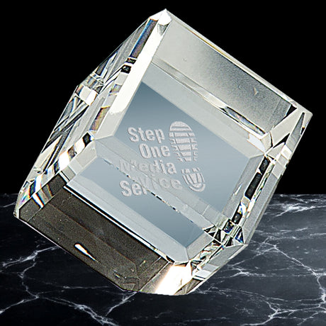 Crystal Angled Cube Paperweights