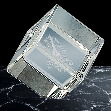 Crystal Angled Cube Paperweights