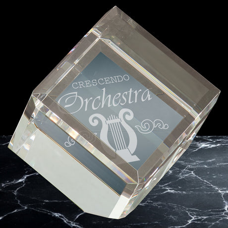Crystal Angled Cube Paperweights