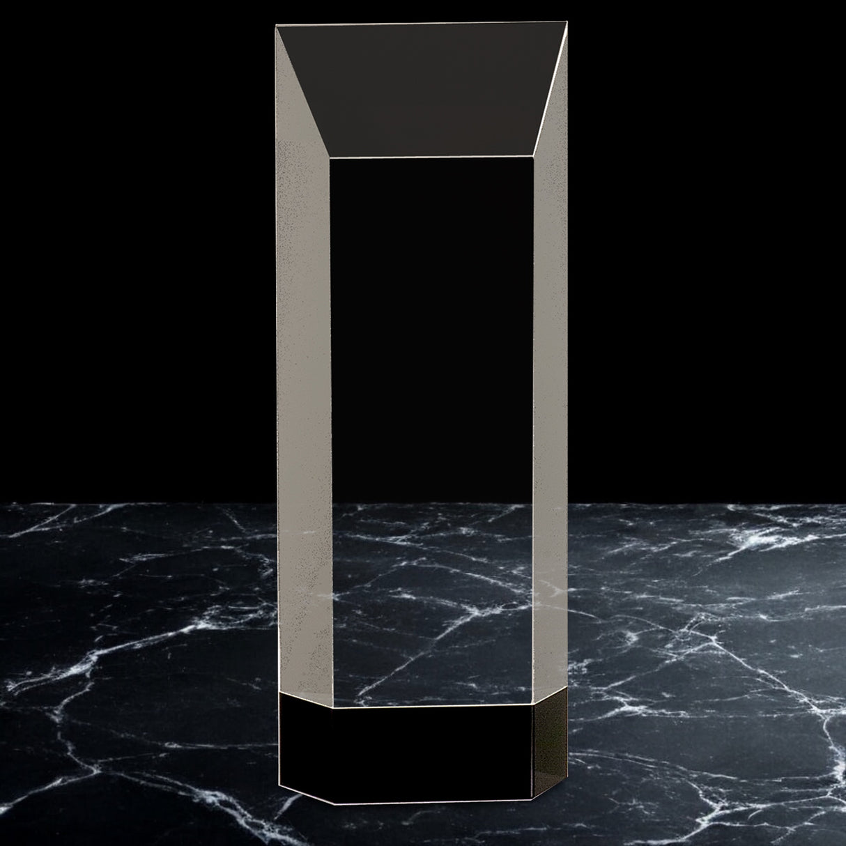 Crystal Self-Standing Rectangle Awards on Black Base