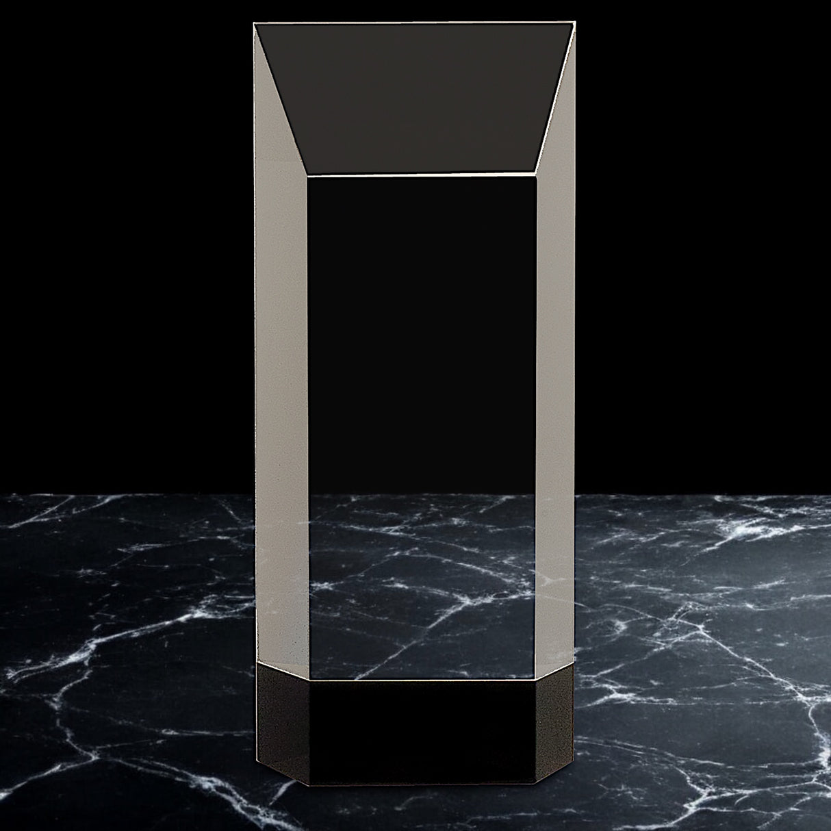 Crystal Self-Standing Rectangle Awards on Black Base