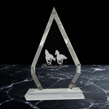 Crystal Diamond Awards on Clear Pedestal
