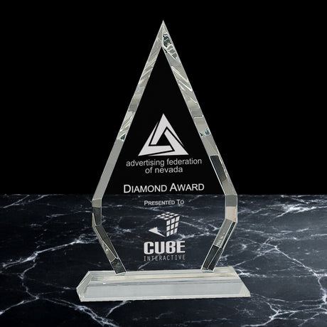 Crystal Diamond Awards on Clear Pedestal