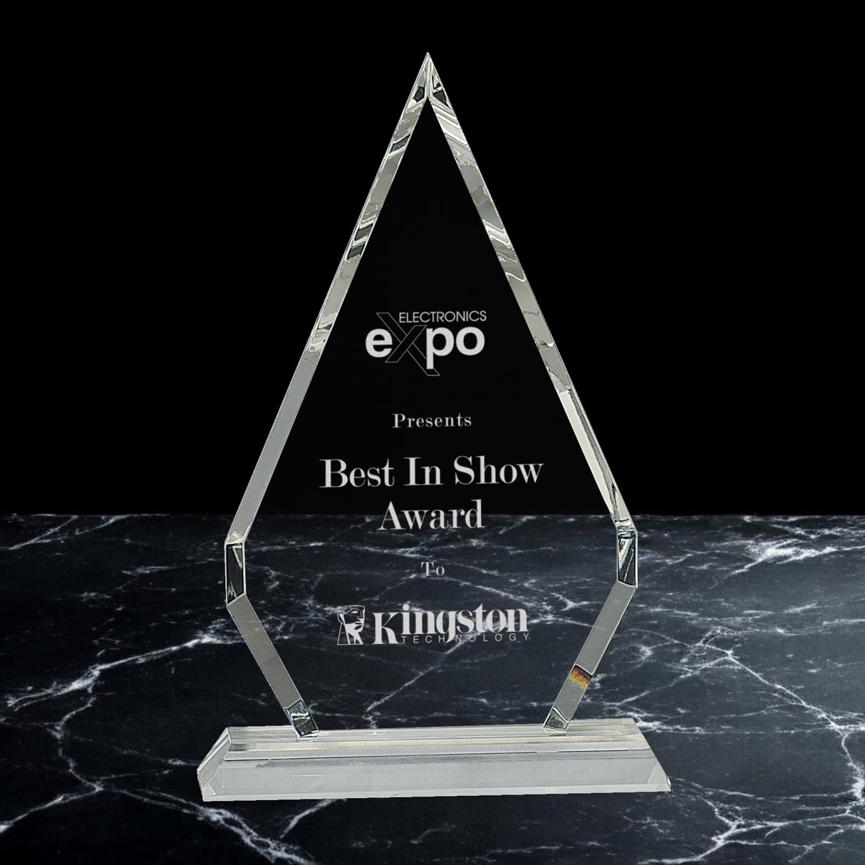 Crystal Diamond Awards on Clear Pedestal