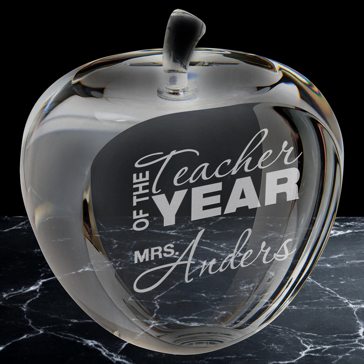 Crystal Apple Paperweights