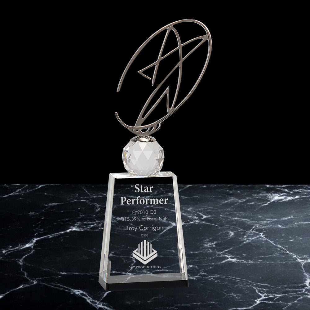 Crystal Awards with Silver Oval Star