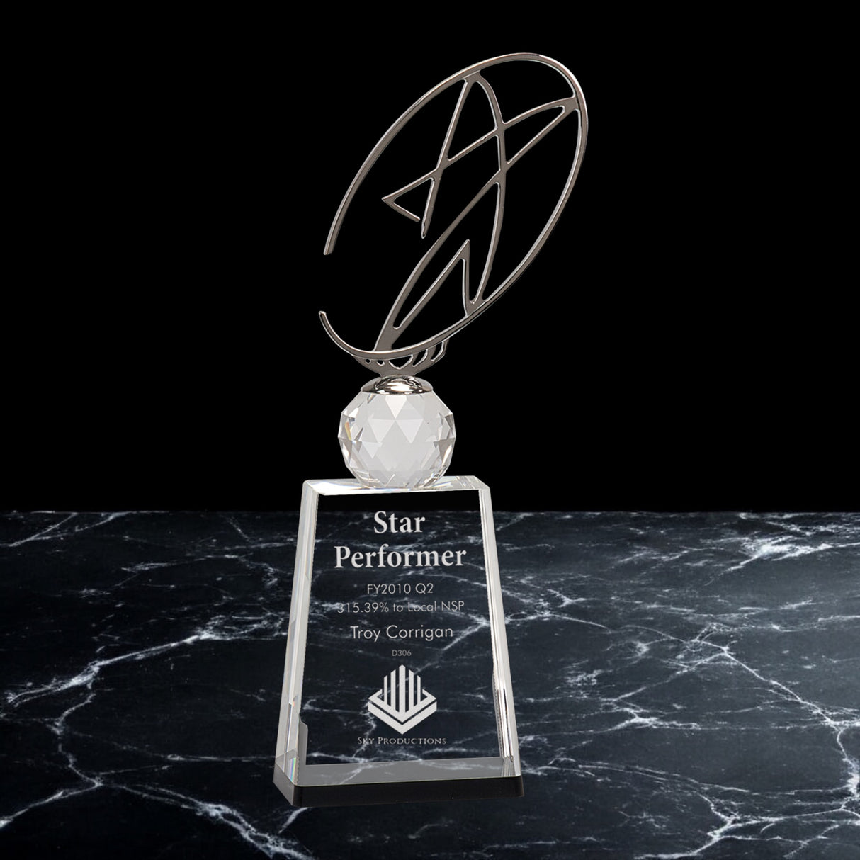Crystal Awards with Silver Oval Star