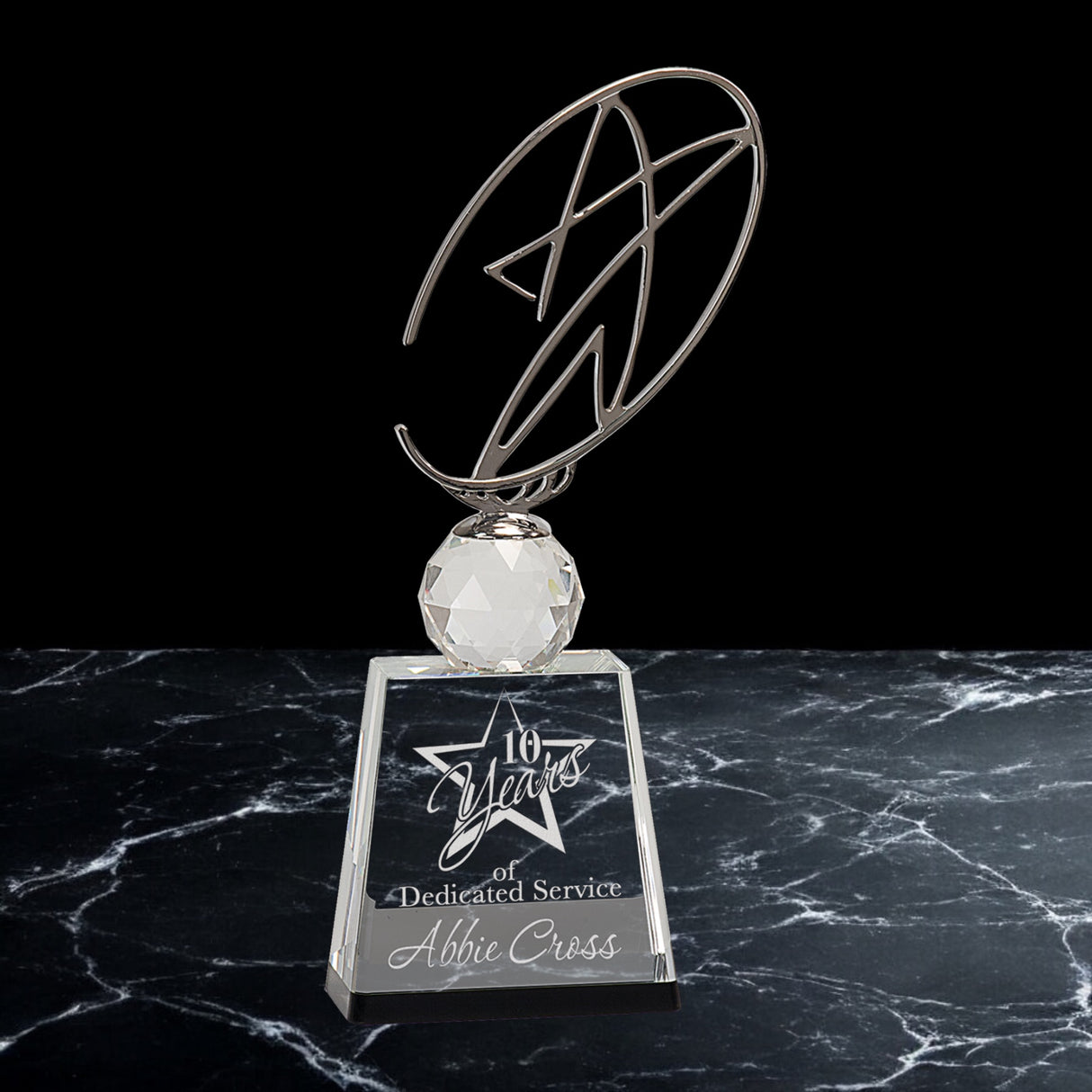 Crystal Awards with Silver Oval Star