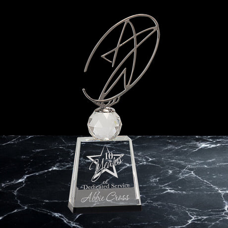 Crystal Awards with Silver Oval Star