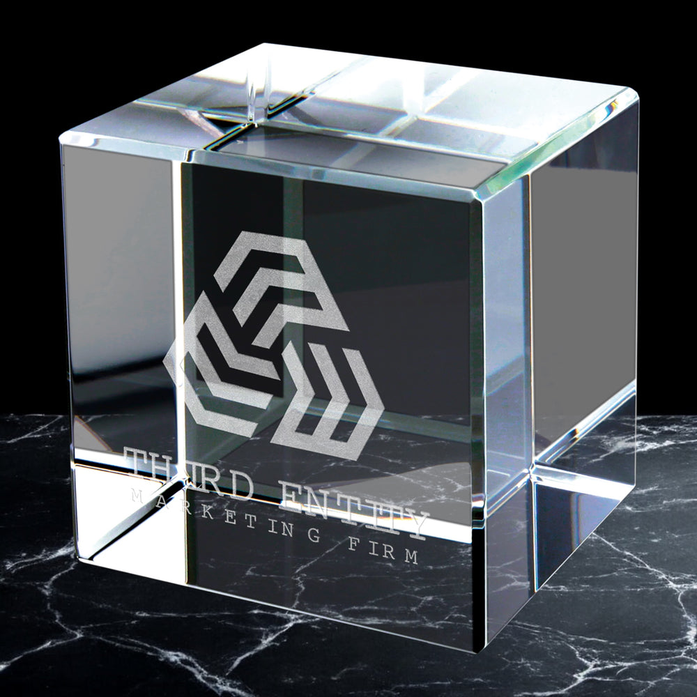 Crystal Cube Block Paperweights