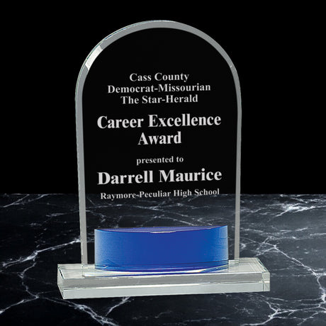 Crystal Arch with Blue Accent Awards