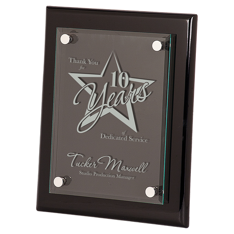 Piano Finish Floating Glass Plaques