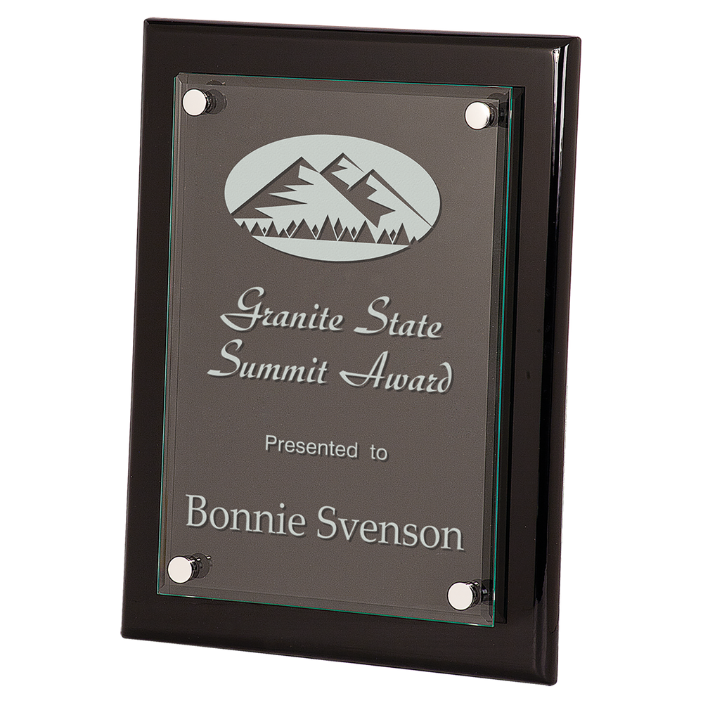 Piano Finish Floating Glass Plaques