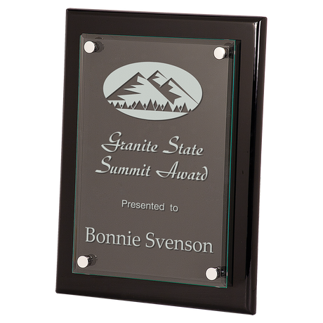 Piano Finish Floating Glass Plaques