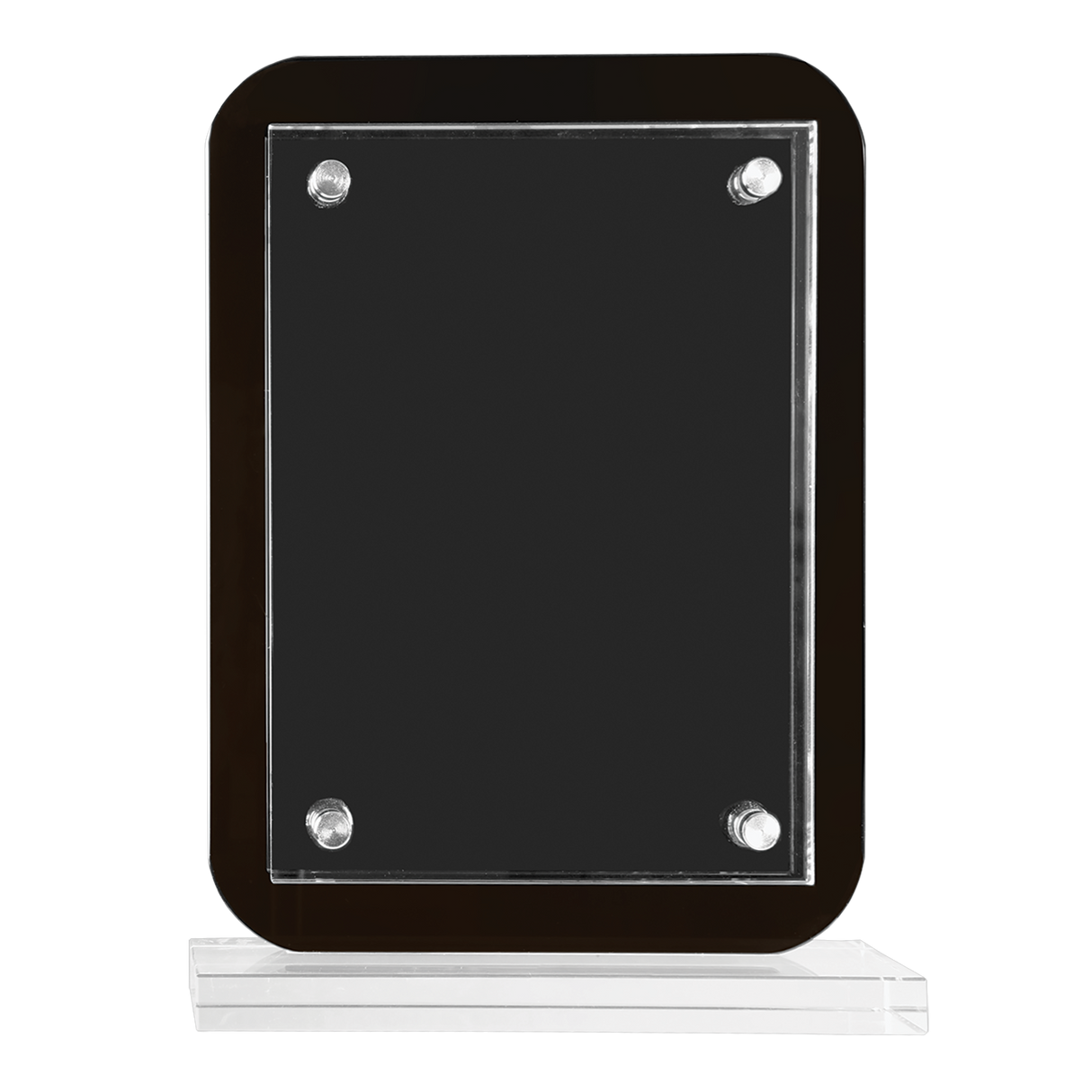 Black Floating Glass Standup Plaques