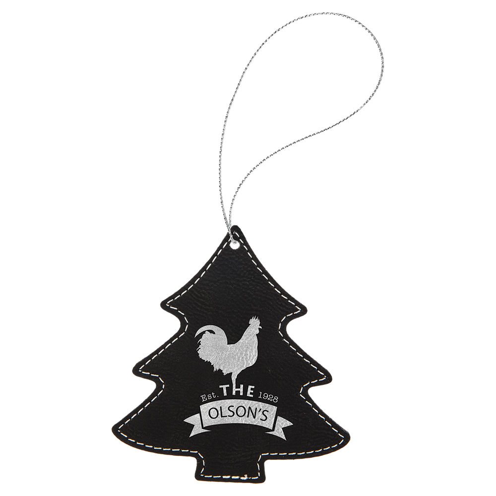 Christmas Tree Leatherette Ornaments