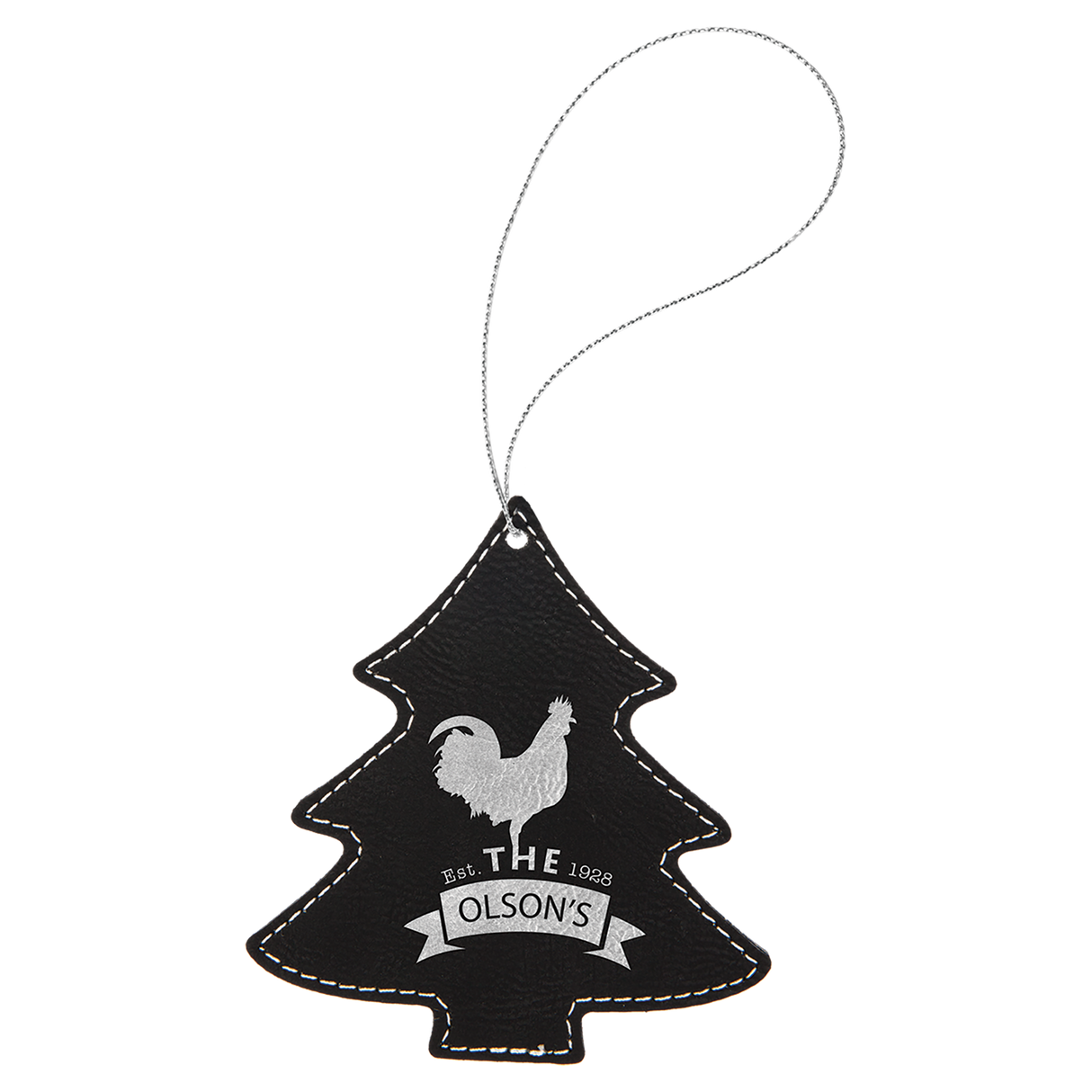 Christmas Tree Leatherette Ornaments