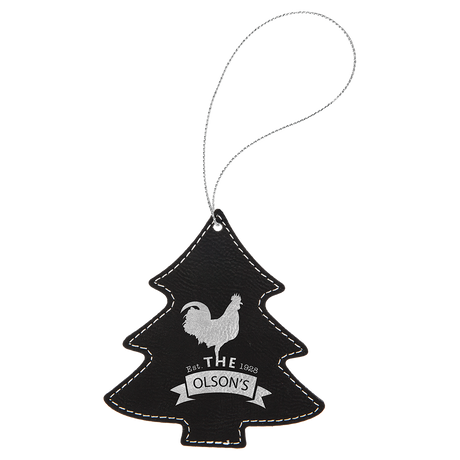 Christmas Tree Leatherette Ornaments