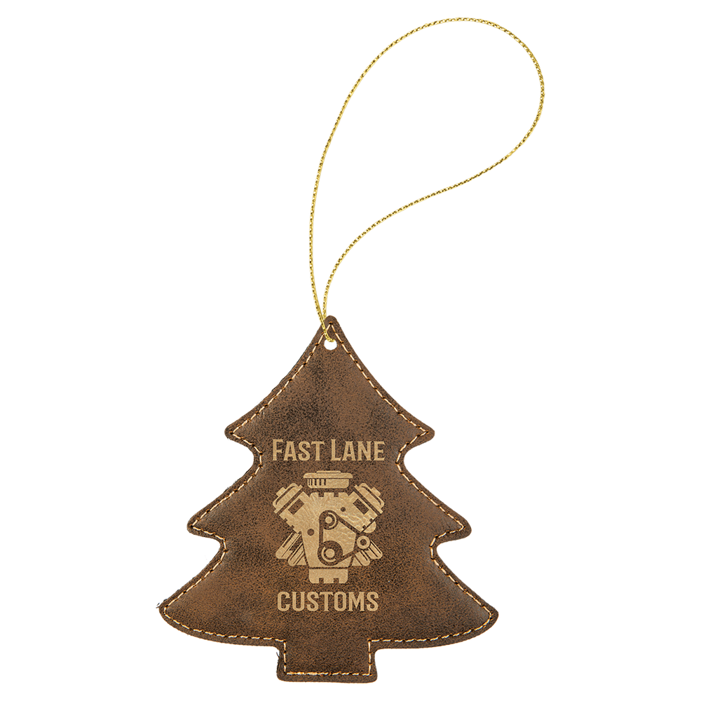 Christmas Tree Leatherette Ornaments