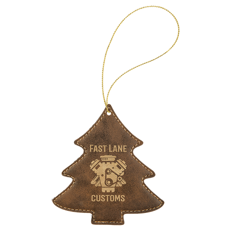 Christmas Tree Leatherette Ornaments