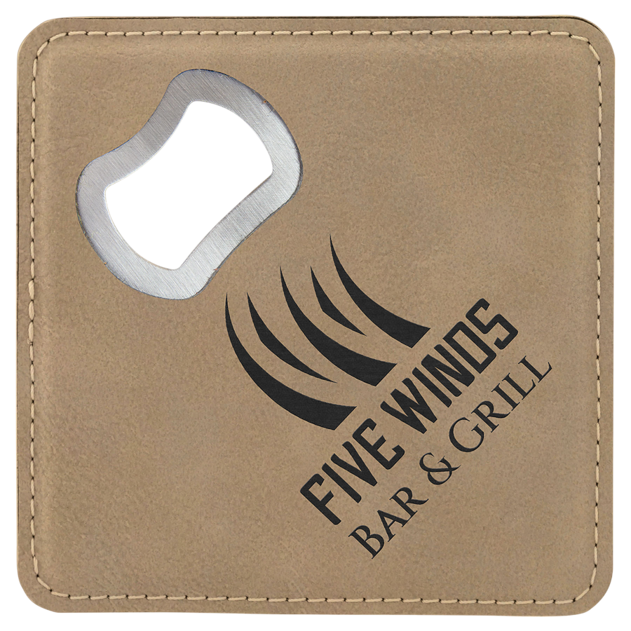 4 inch Coasters with Bottle Opener (Set of 6)