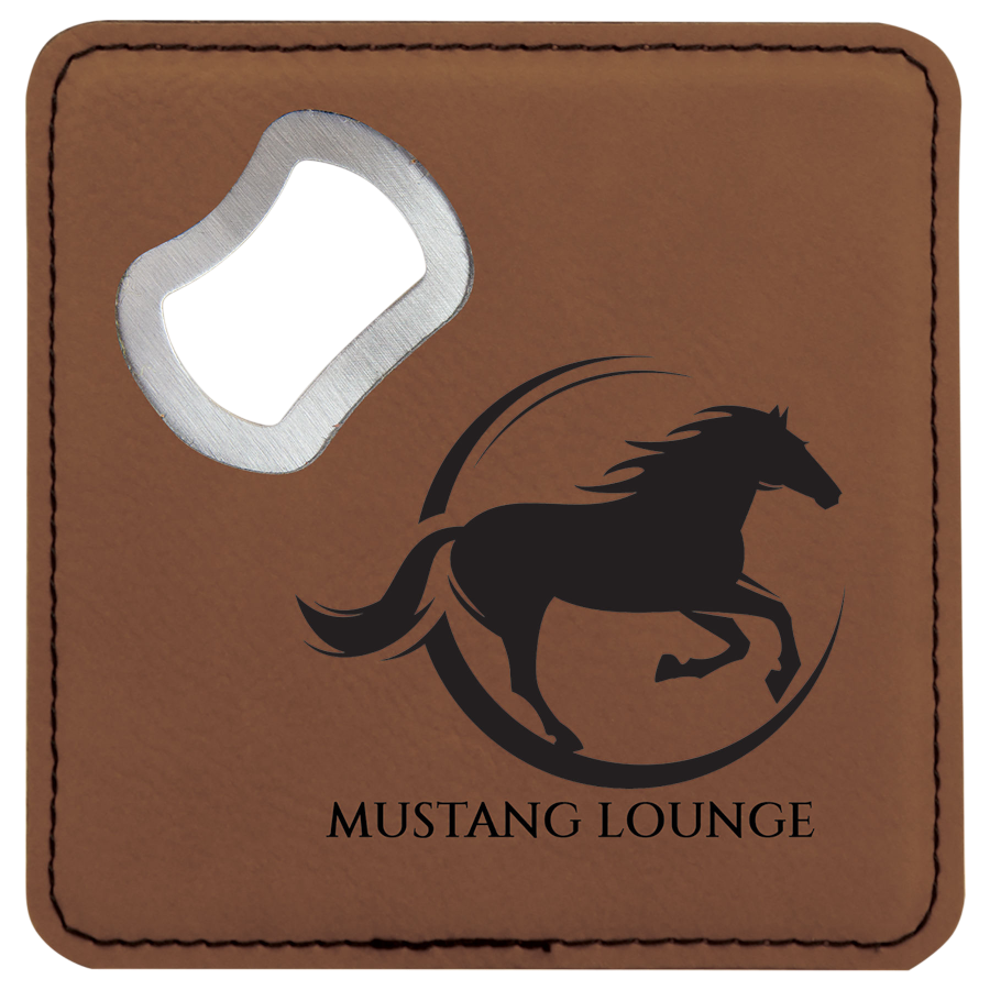 4 inch Coasters with Bottle Opener (Set of 6)