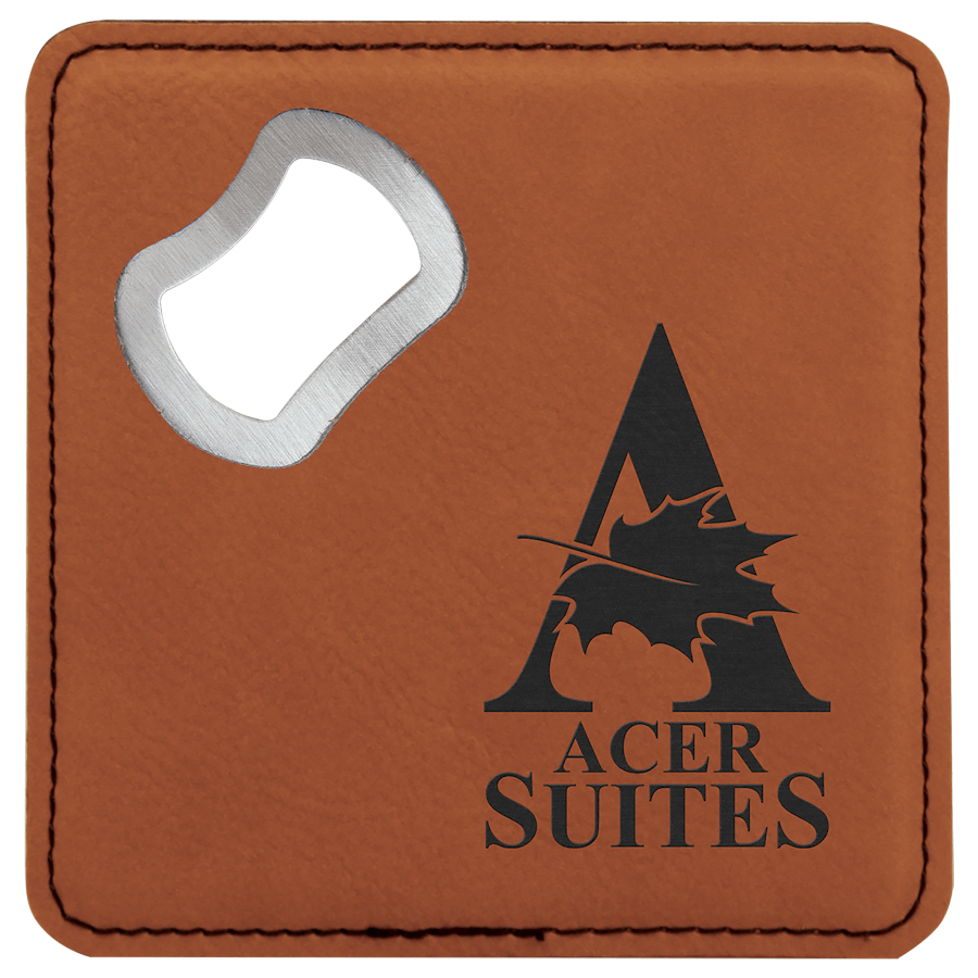 4 inch Coasters with Bottle Opener (Set of 6)