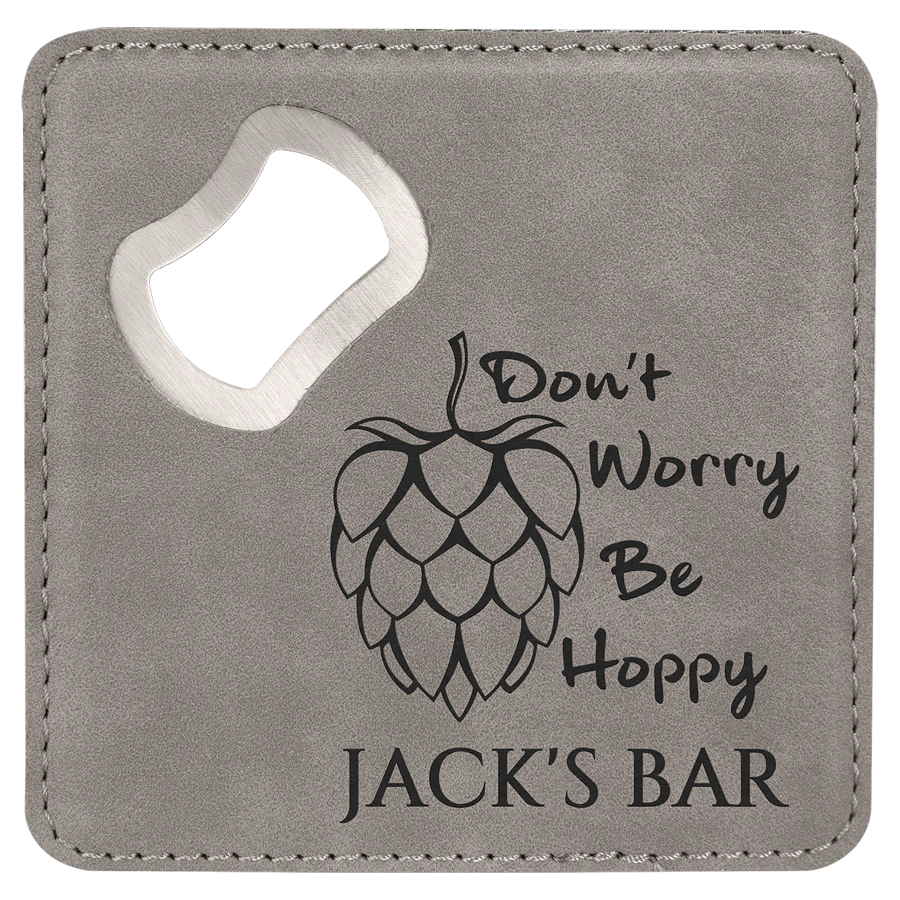 4 inch Coasters with Bottle Opener (Set of 6)