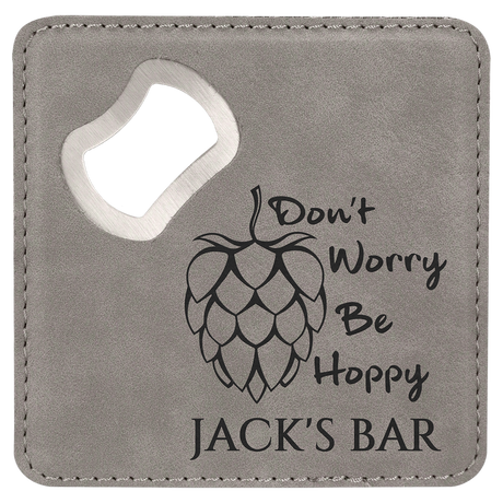 4 inch Coasters with Bottle Opener (Set of 6)