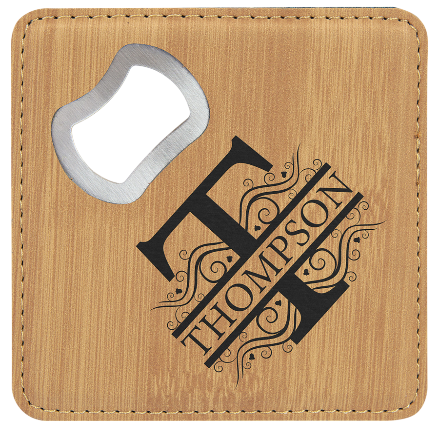 4 inch Coasters with Bottle Opener (Set of 6)