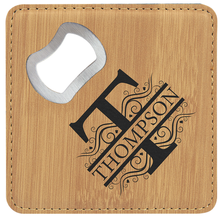 4 inch Coasters with Bottle Opener (Set of 6)