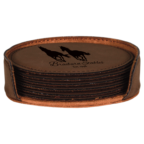 Leatherette 6-Coaster Set