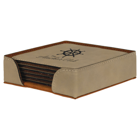 Leatherette 6-Coaster Set