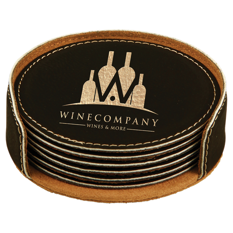 Leatherette 6-Coaster Set