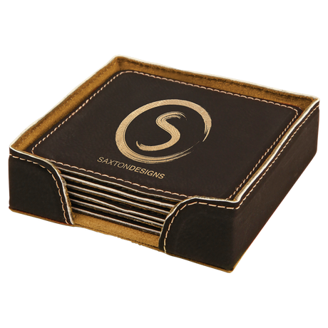 Leatherette 6-Coaster Set