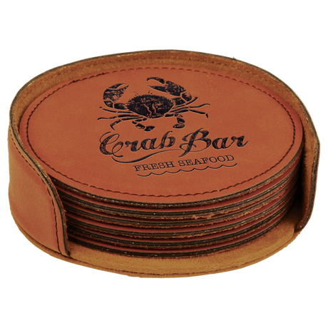 Leatherette 6-Coaster Set