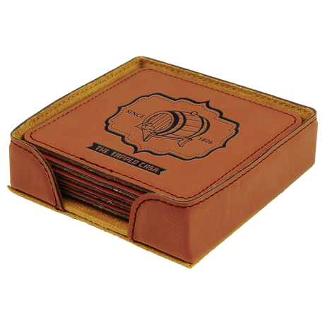 Leatherette 6-Coaster Set