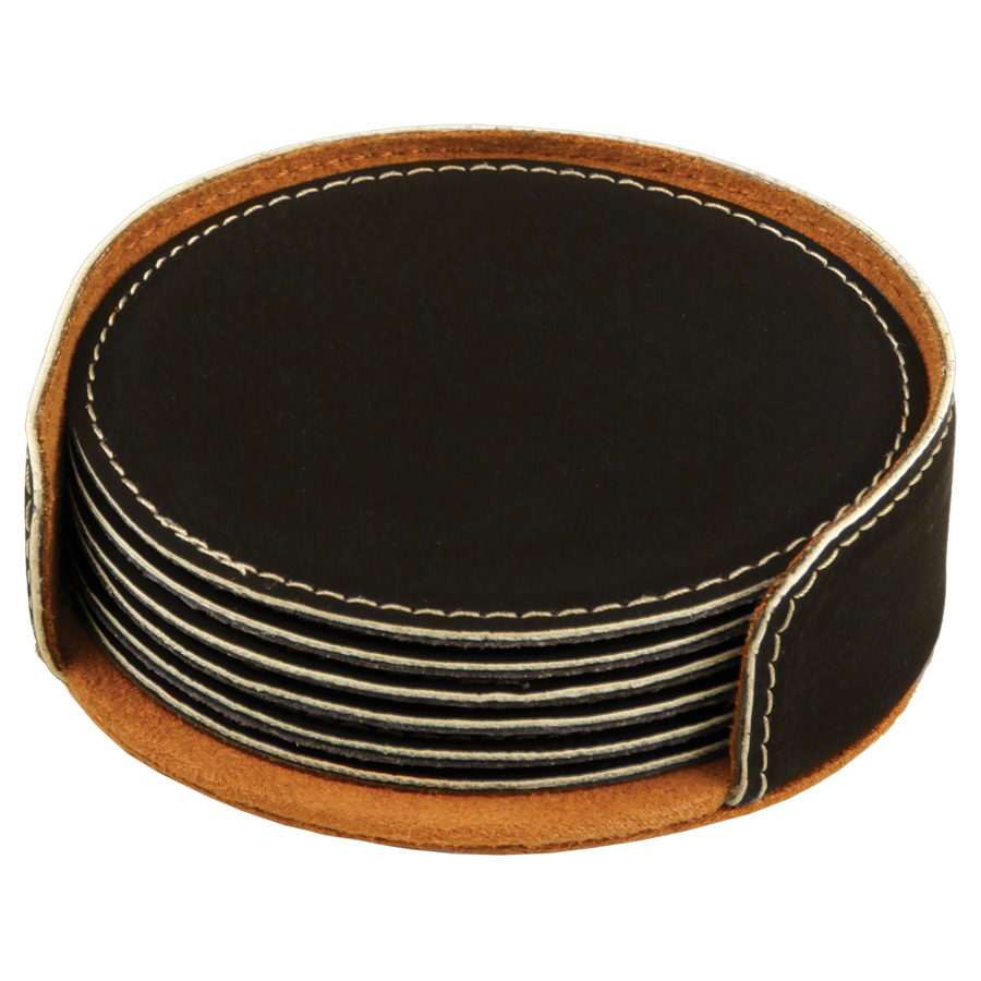 Leatherette 6-Coaster Set
