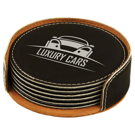 Leatherette 6-Coaster Set