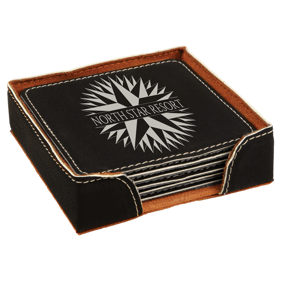 Leatherette 6-Coaster Set
