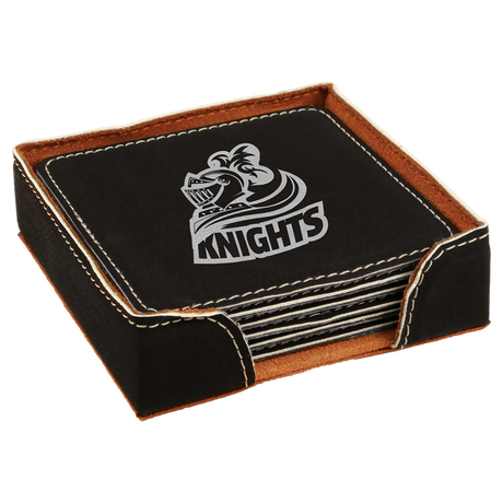 Leatherette 6-Coaster Set