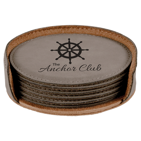 Leatherette 6-Coaster Set