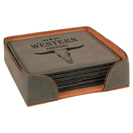Leatherette 6-Coaster Set