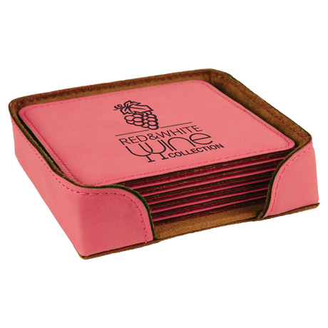 Leatherette 6-Coaster Set