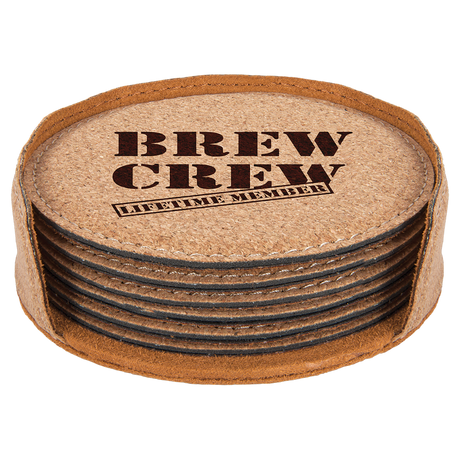 Leatherette 6-Coaster Set
