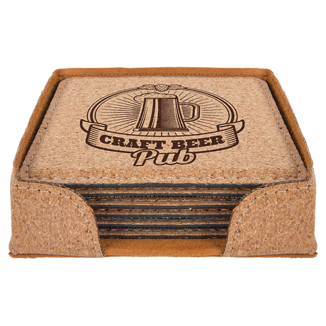 Leatherette 6-Coaster Set